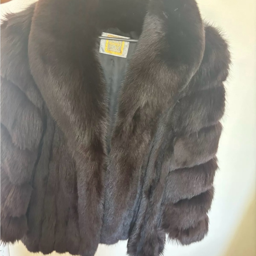 SAGA FOX FUR COAT, size XL
